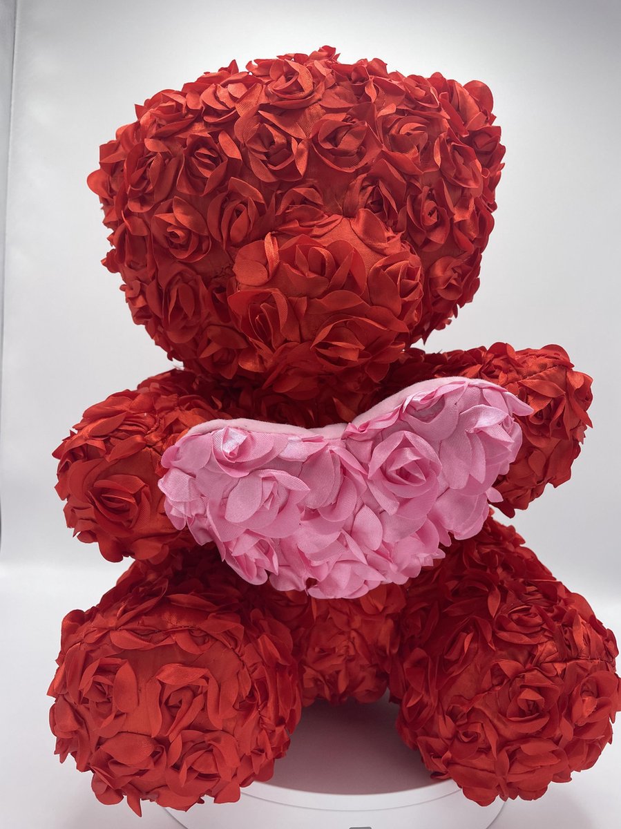 Rozen beer 40cm KNUFFEL | 2021 model | NIEUW | Rozen beer 40cm XL - Rose Bear 40 cm - Rozenbeer - Limited Edition - Valentijn - Rood met hart - Gift Quality - Roos teddybeer liefde